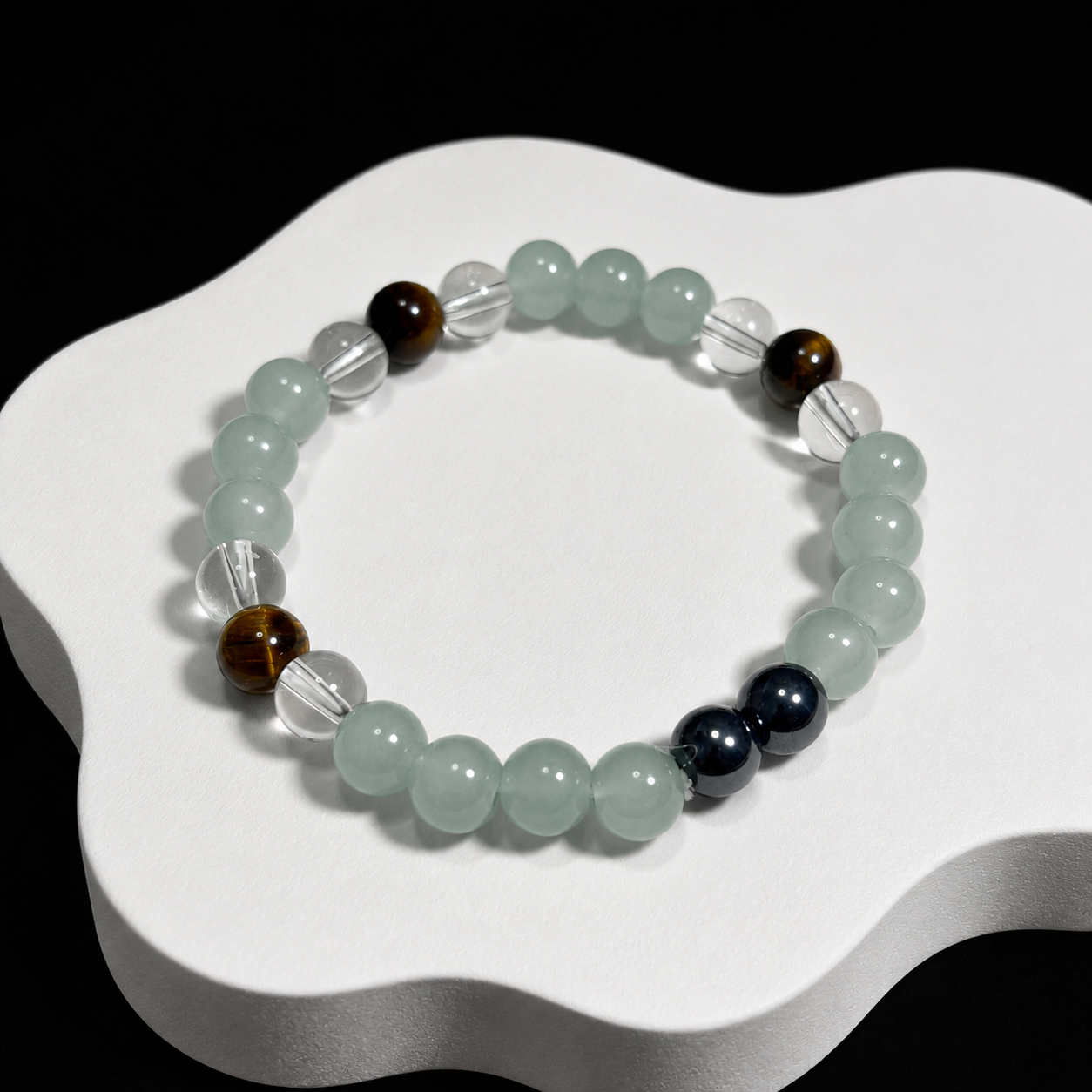 Nine different elemental natural stone glass bracelets relieve stress