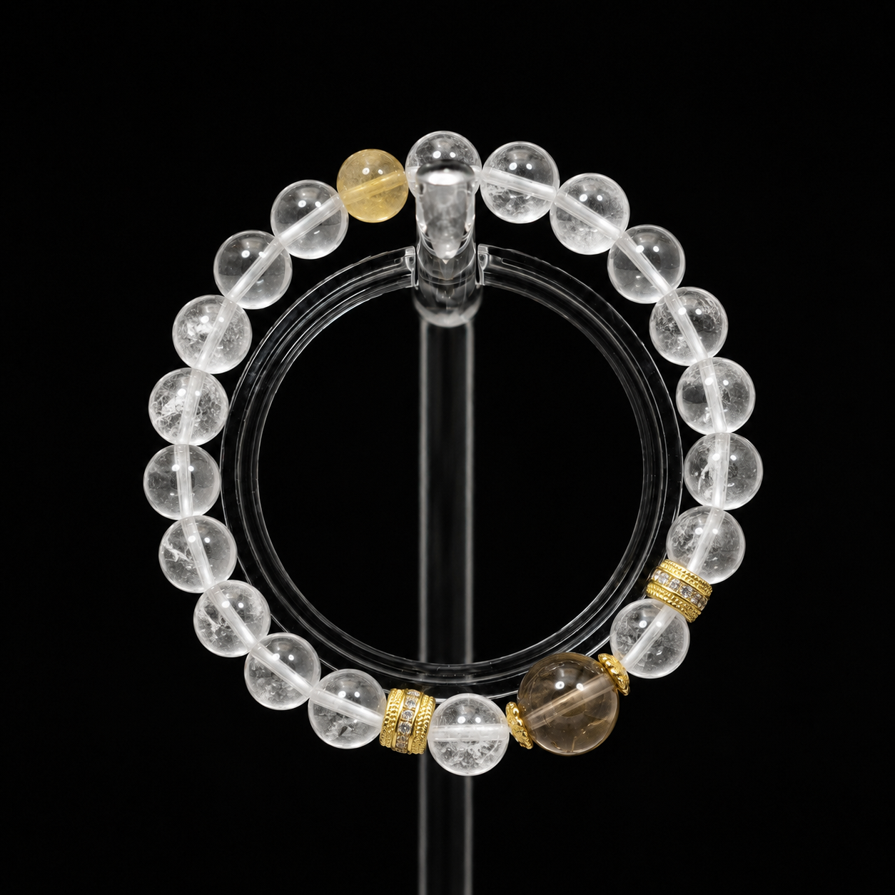 Natural white crystal and white citrine for health bracelet