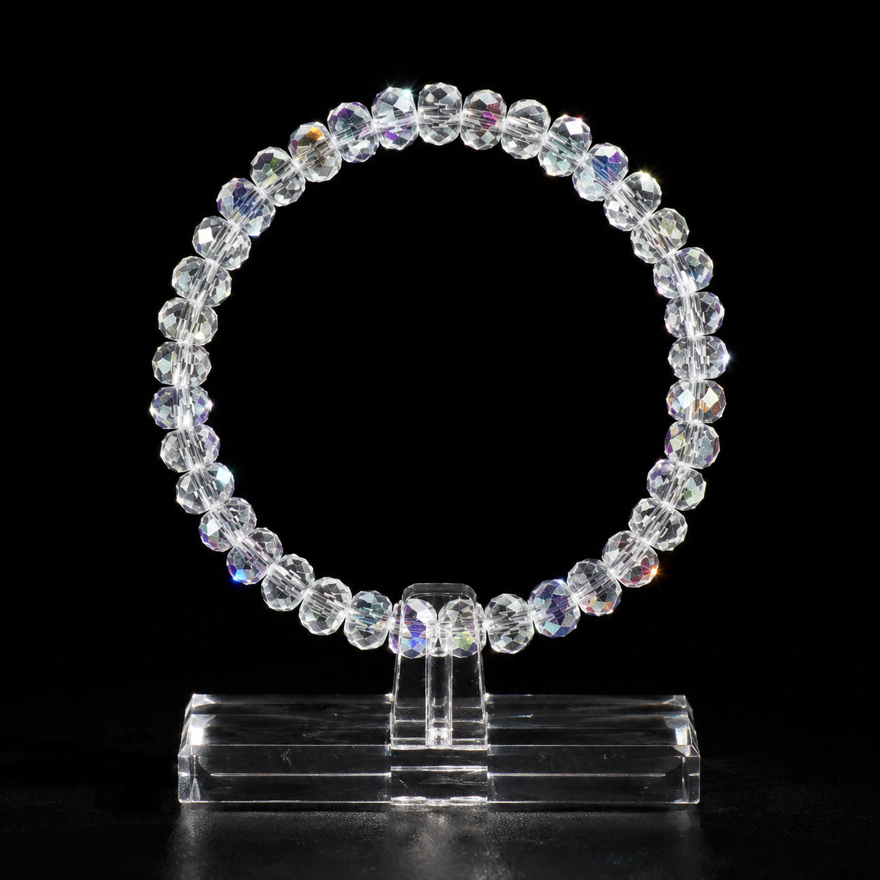 Crushed Ice Crystal Bracelet, Natural Crystal White, Protects Love