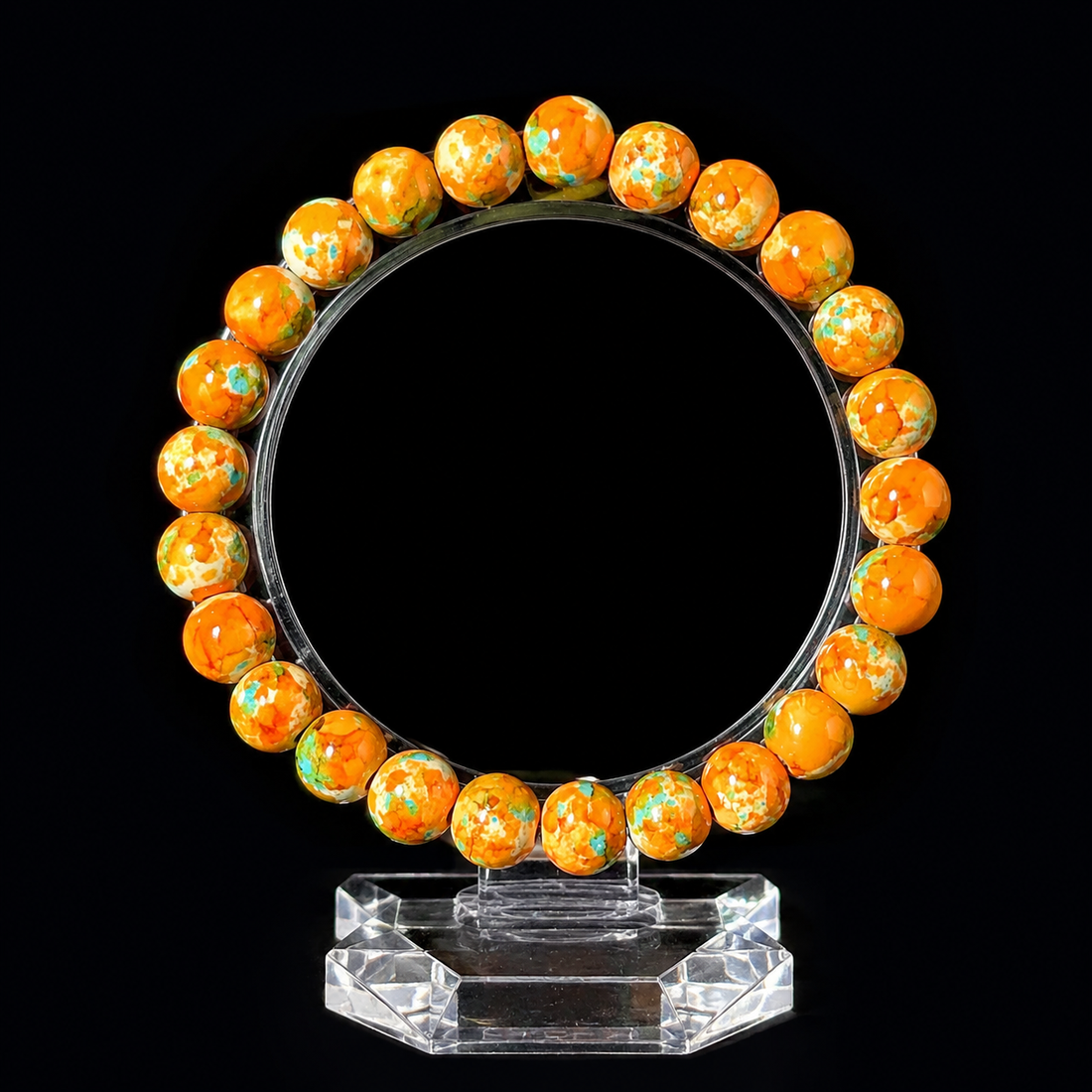 Rain-colored stone spray-painted glass bracelet Sleep & Relaxation