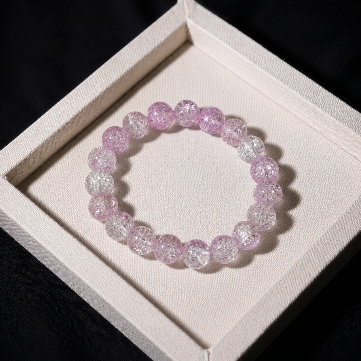 Playing with broken beads and crystal bracelets brings health benefits. (Violet)