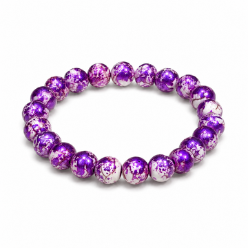 Rainbow Stone Spray Painted Glass Bracelet: Protecting Love