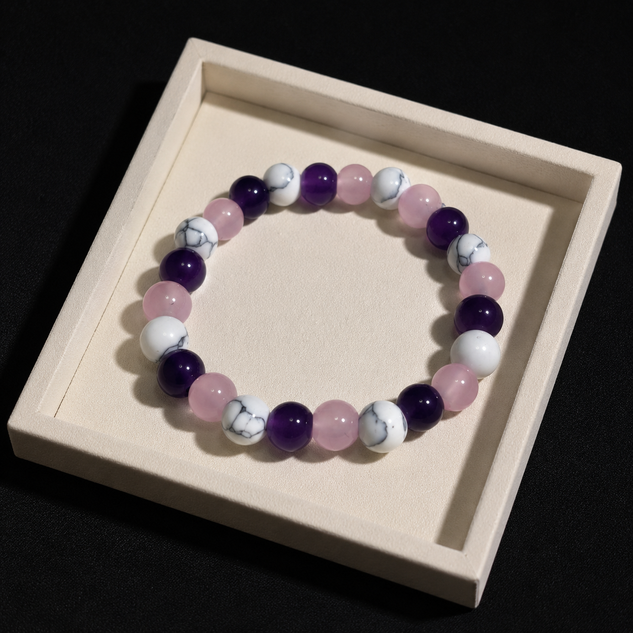 A natural glass bracelet with nine different elements Sleep & Relaxation
