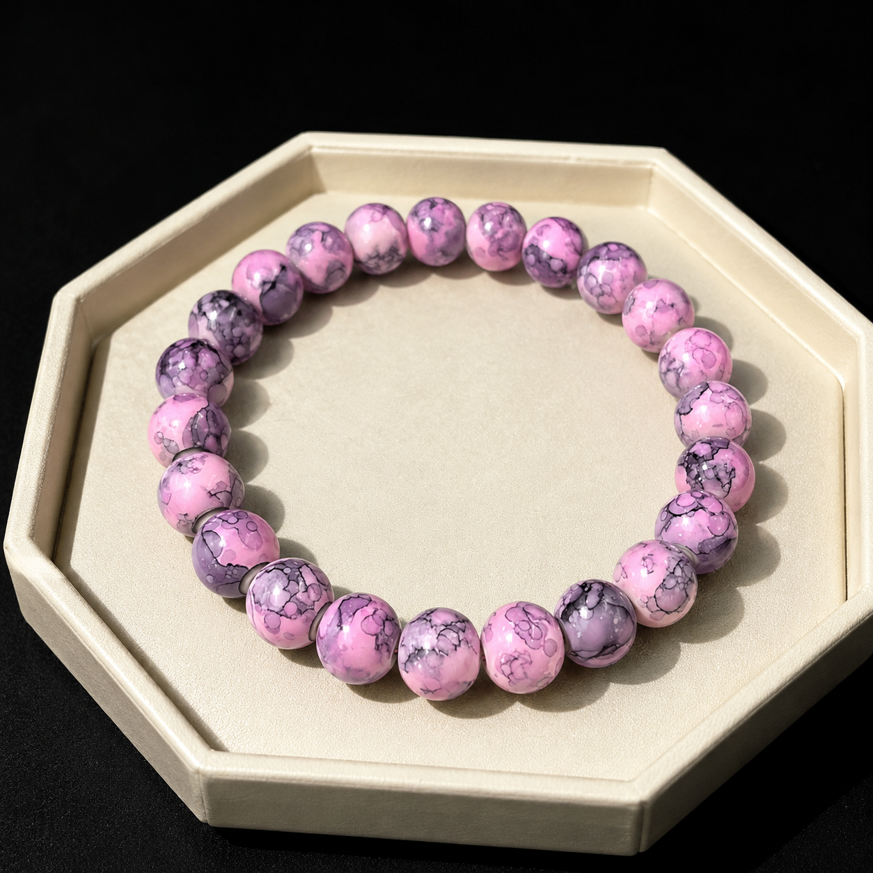 Rainbow Stone Spray Painted Glass Bracelet: Protecting Love