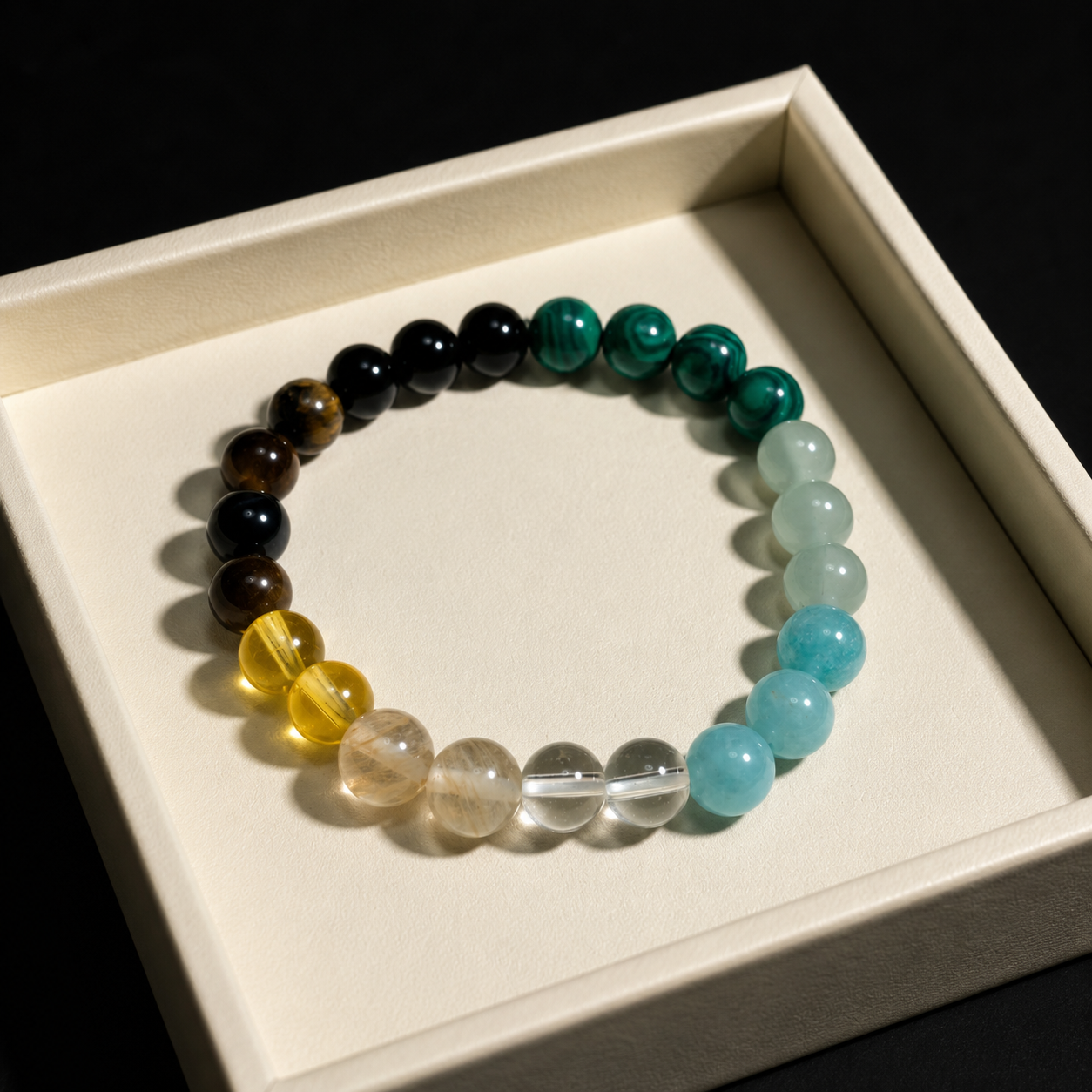 Nine different elements of natural glass bracelet bring wealth