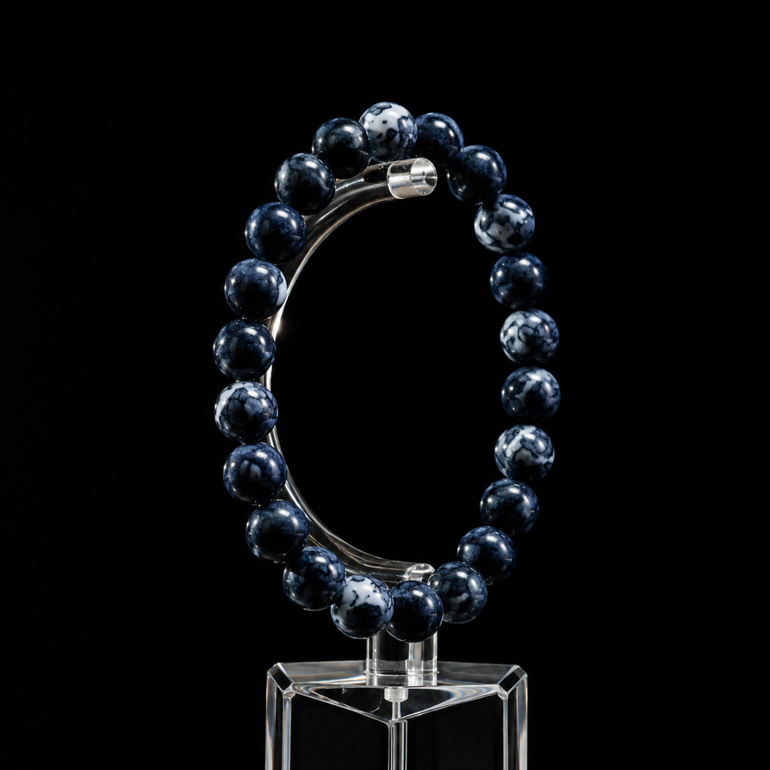 Rainbow Stone Spray Painted Glass Bracelet Brings Wealth