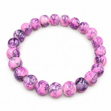 Rainbow Stone Spray Painted Glass Bracelet: Protecting Love
