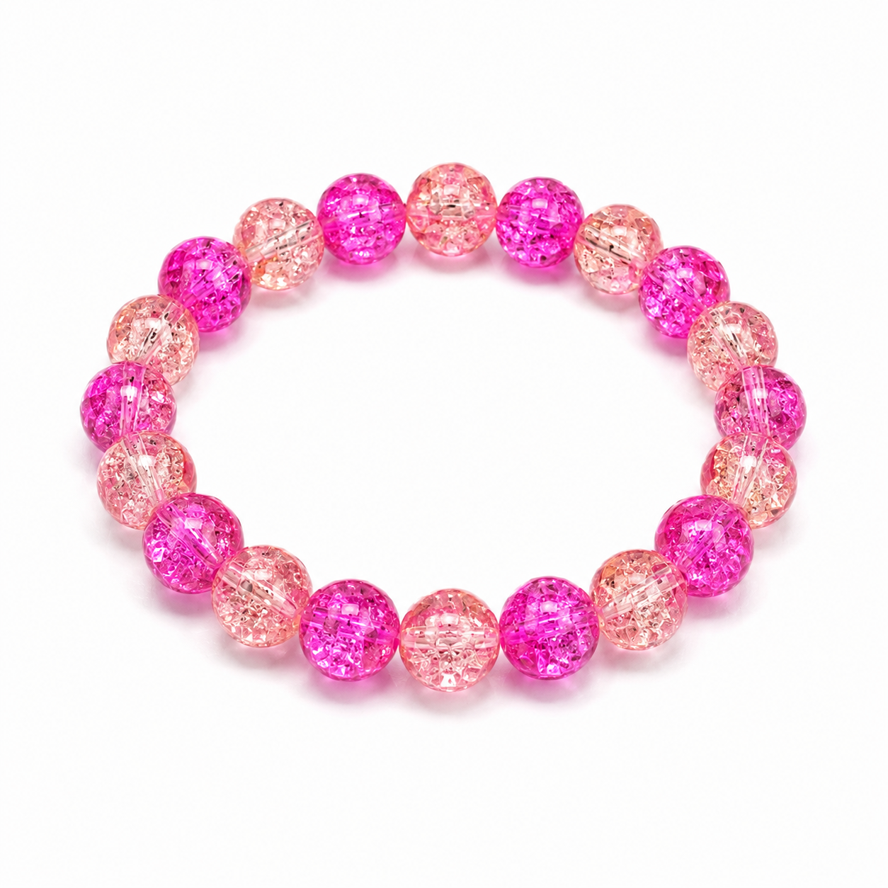Playing with crystal beads to improve health - Pink and yellow
