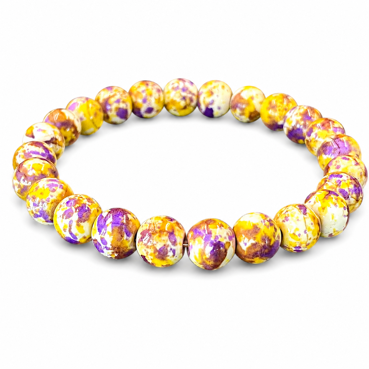 Rainbow Stone Spray Painted Glass Powder Pressed Turquoise to Get a Health Bracelet