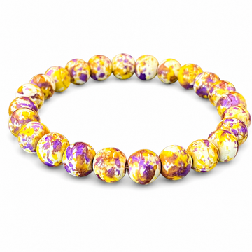 Rainbow Stone Spray Painted Glass Powder Pressed Turquoise to Get a Health Bracelet