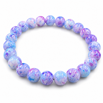 Rain-colored stone spray-painted glass bracelet relieves stress
