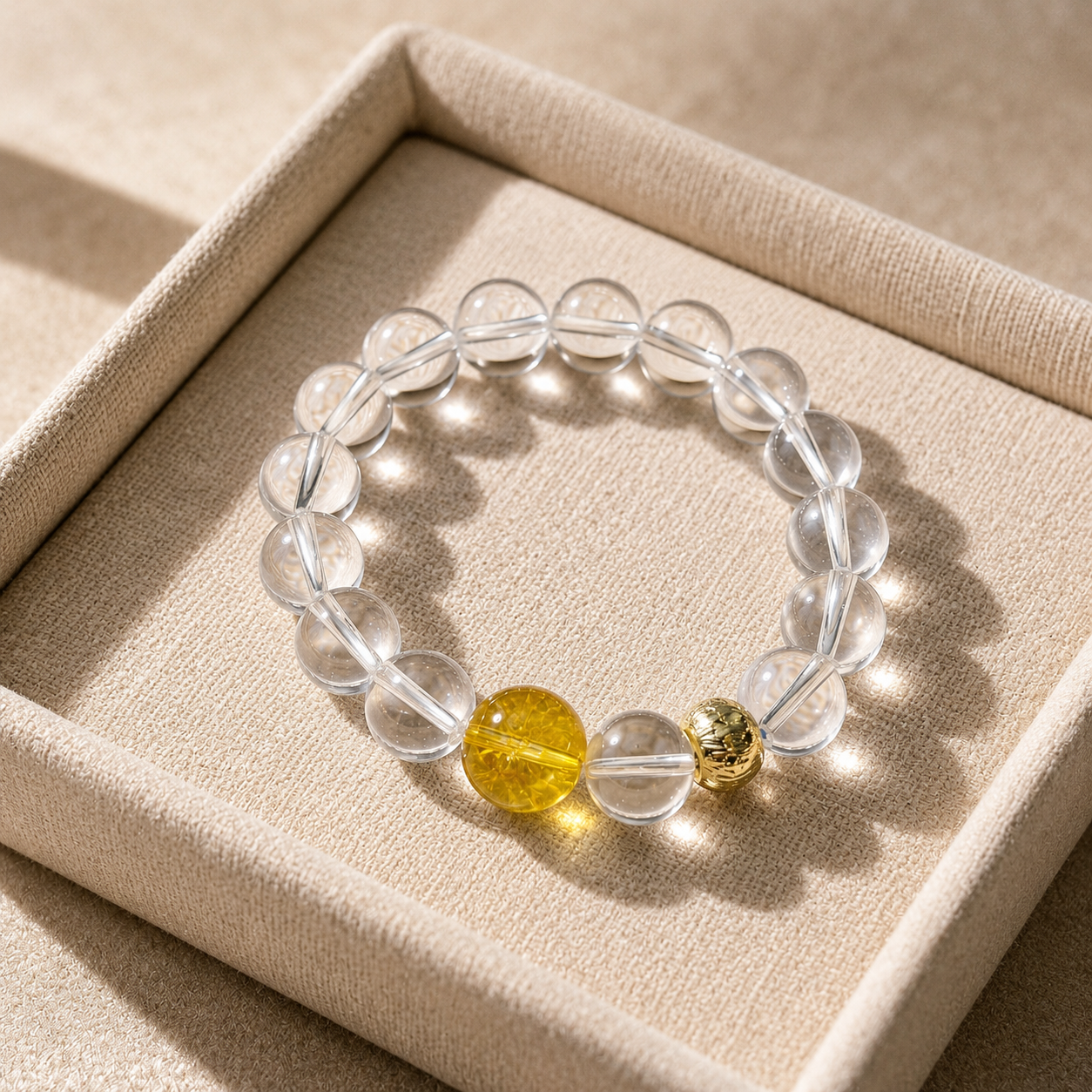 Natural pure white crystal lucky bracelet