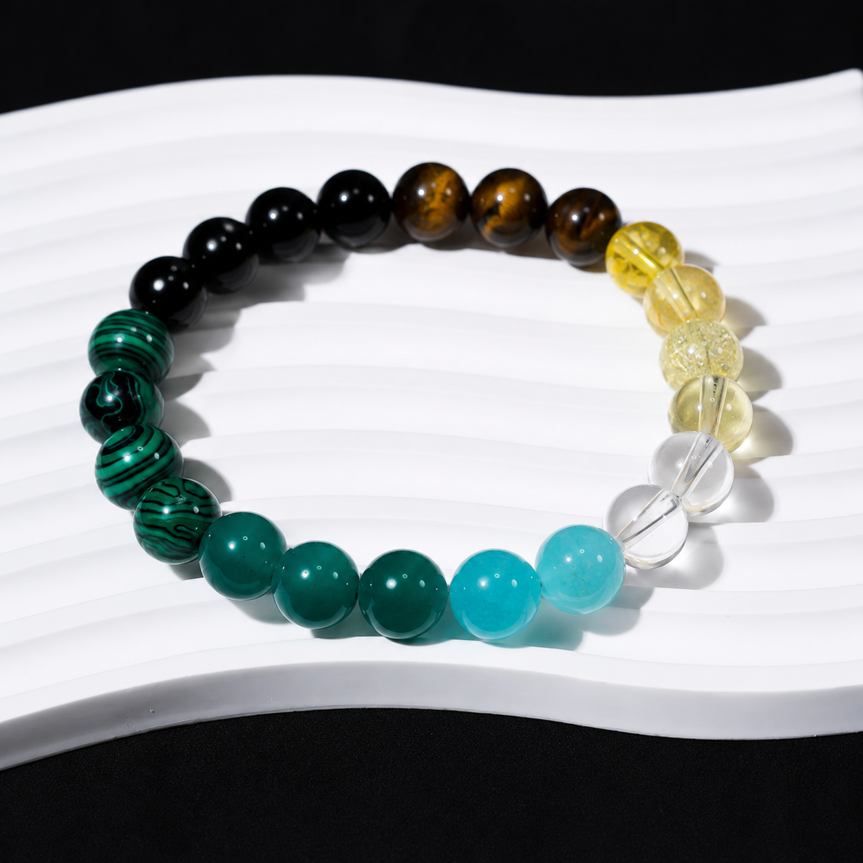 Vintage natural stone bracelet brings wealth