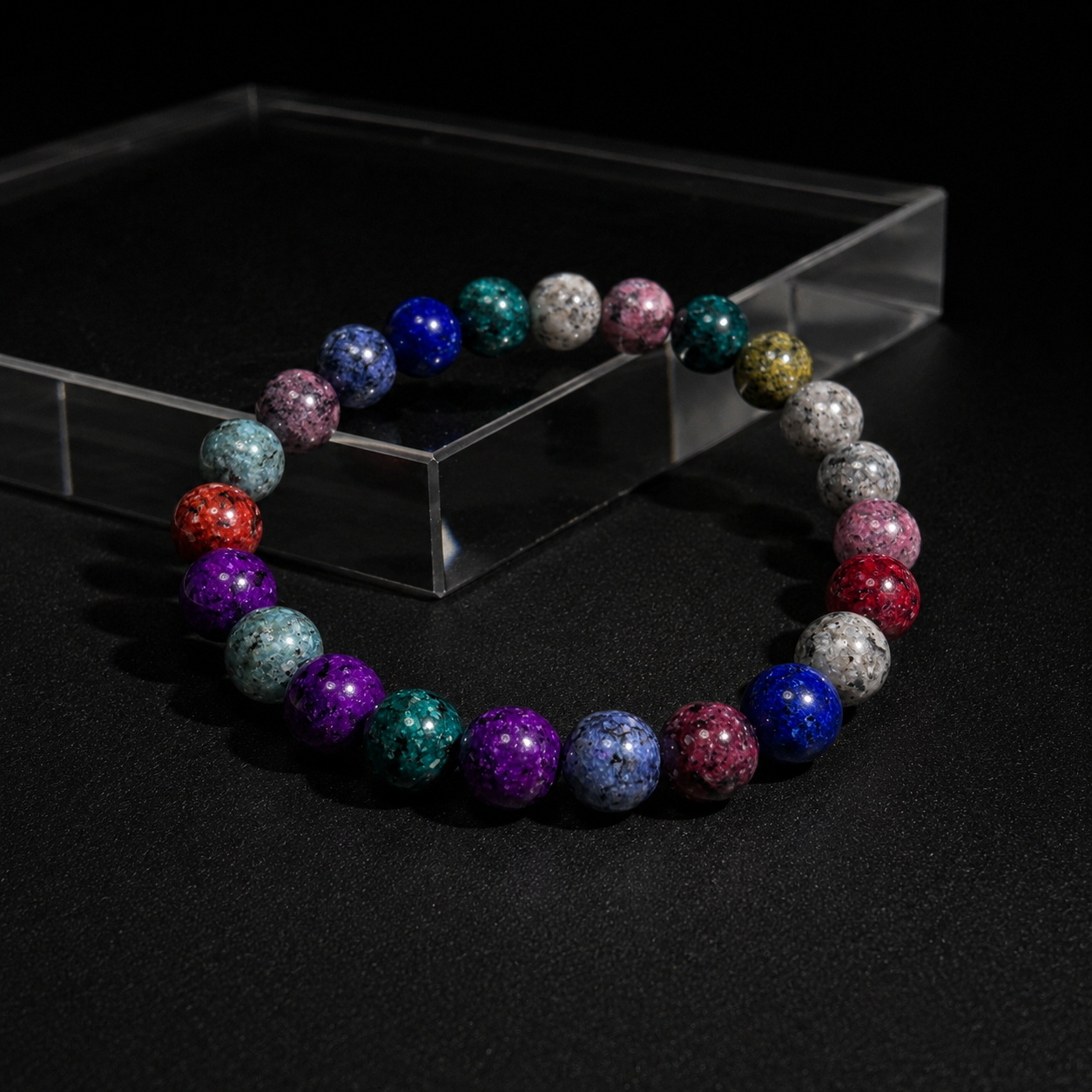 Vintage natural stone and crystal bracelets relieve stress