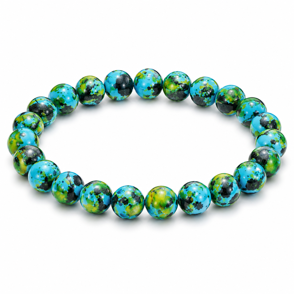 Rain-colored stone spray-painted glass bracelet relieves stress