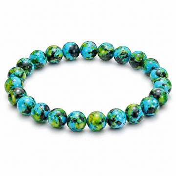 Rain-colored stone spray-painted glass bracelet relieves stress