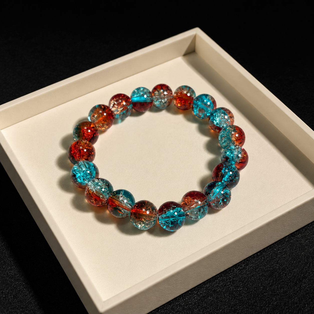 High-end beaded crystal bracelet with blue and yellow beads Sleep & Relaxation