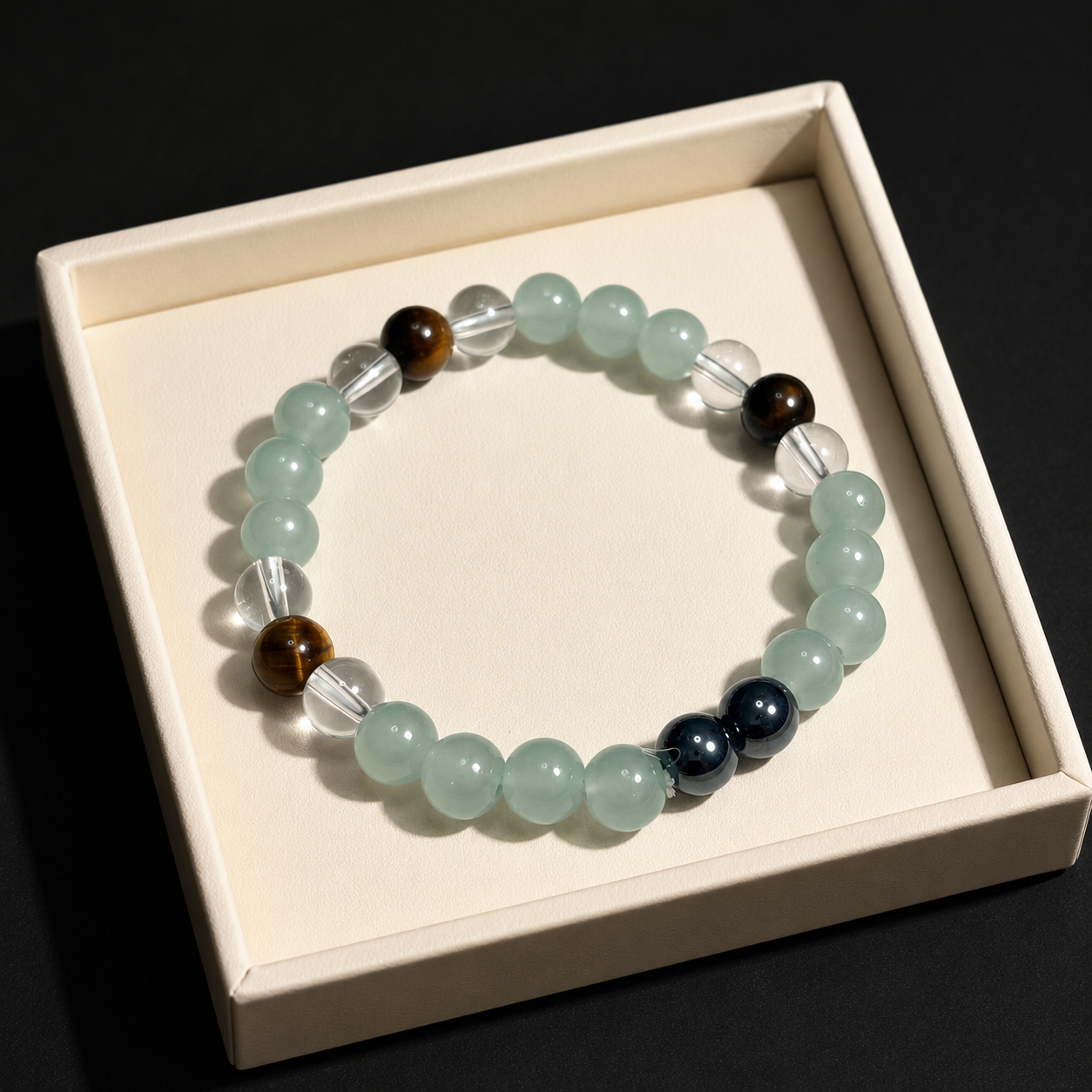 Nine different elemental natural stone glass bracelets relieve stress