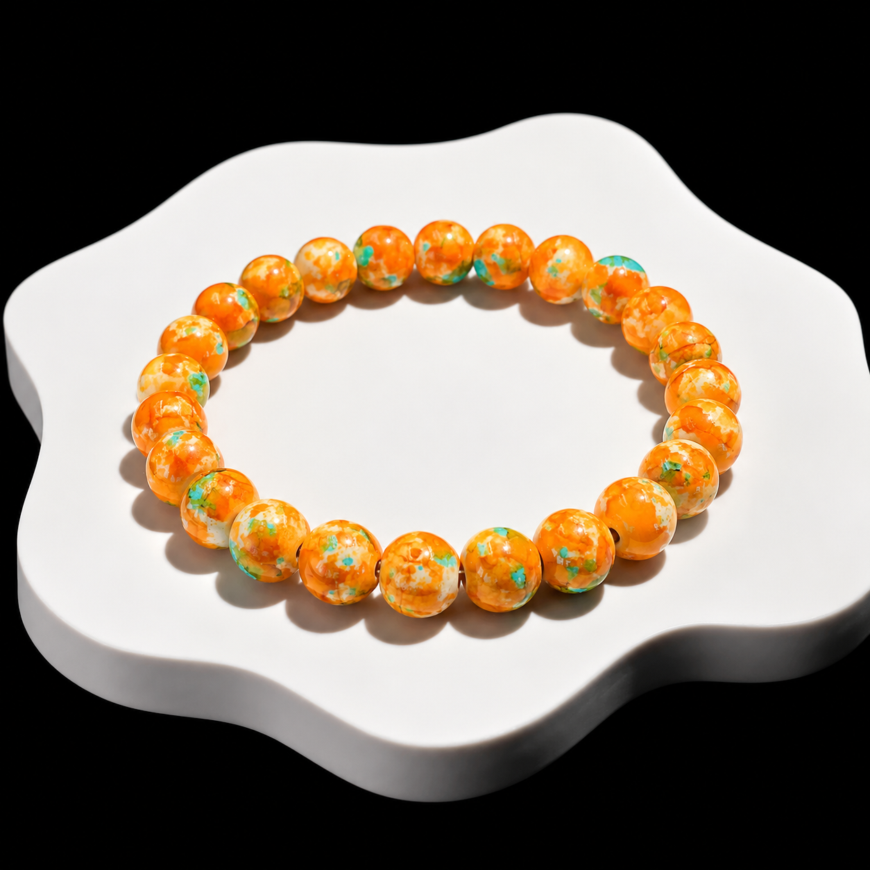 Rain-colored stone spray-painted glass bracelet Sleep & Relaxation