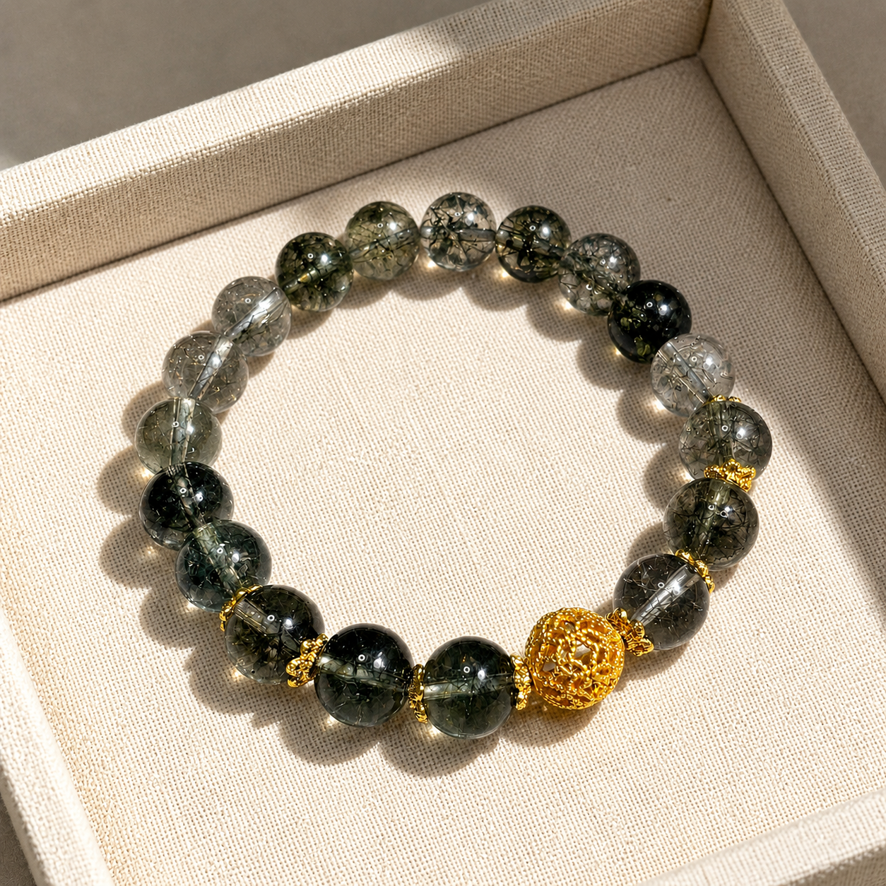 Natural malachite phantom quartz bracelet for health