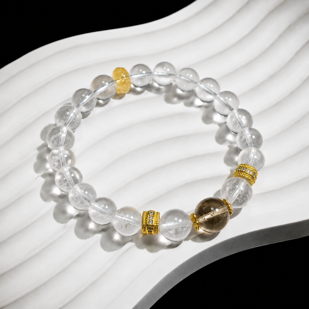 Natural white crystal and white citrine for health bracelet