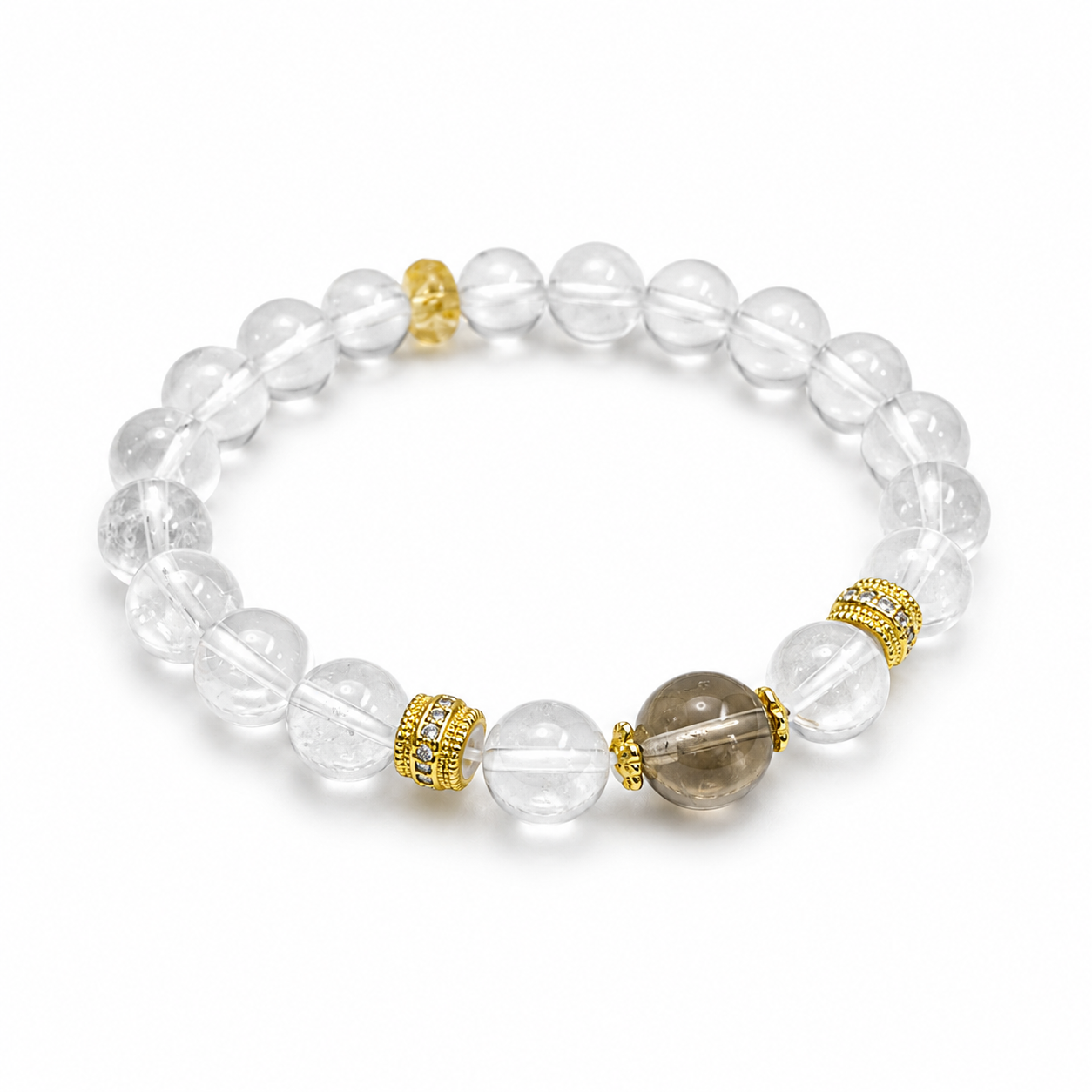 Natural white crystal and white citrine for health bracelet