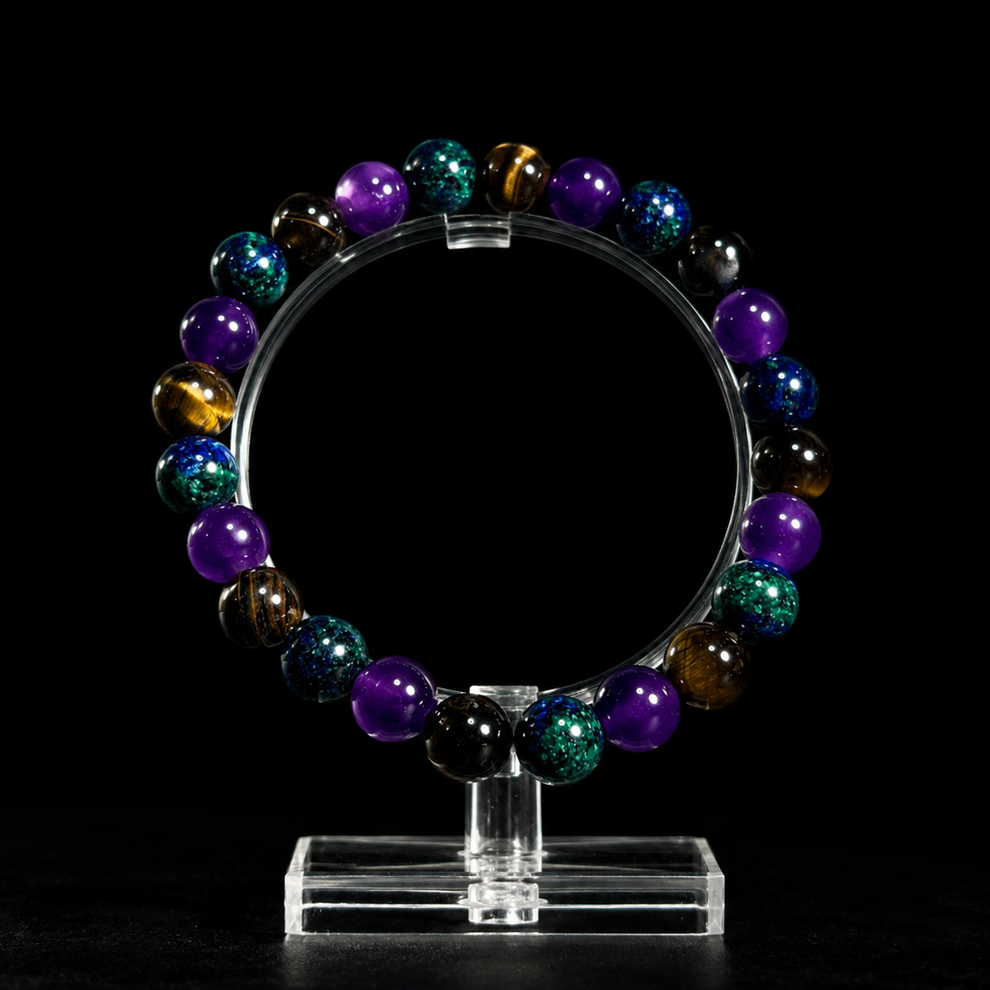 Amethyst wish-fulfilling natural tiger's eye bracelet