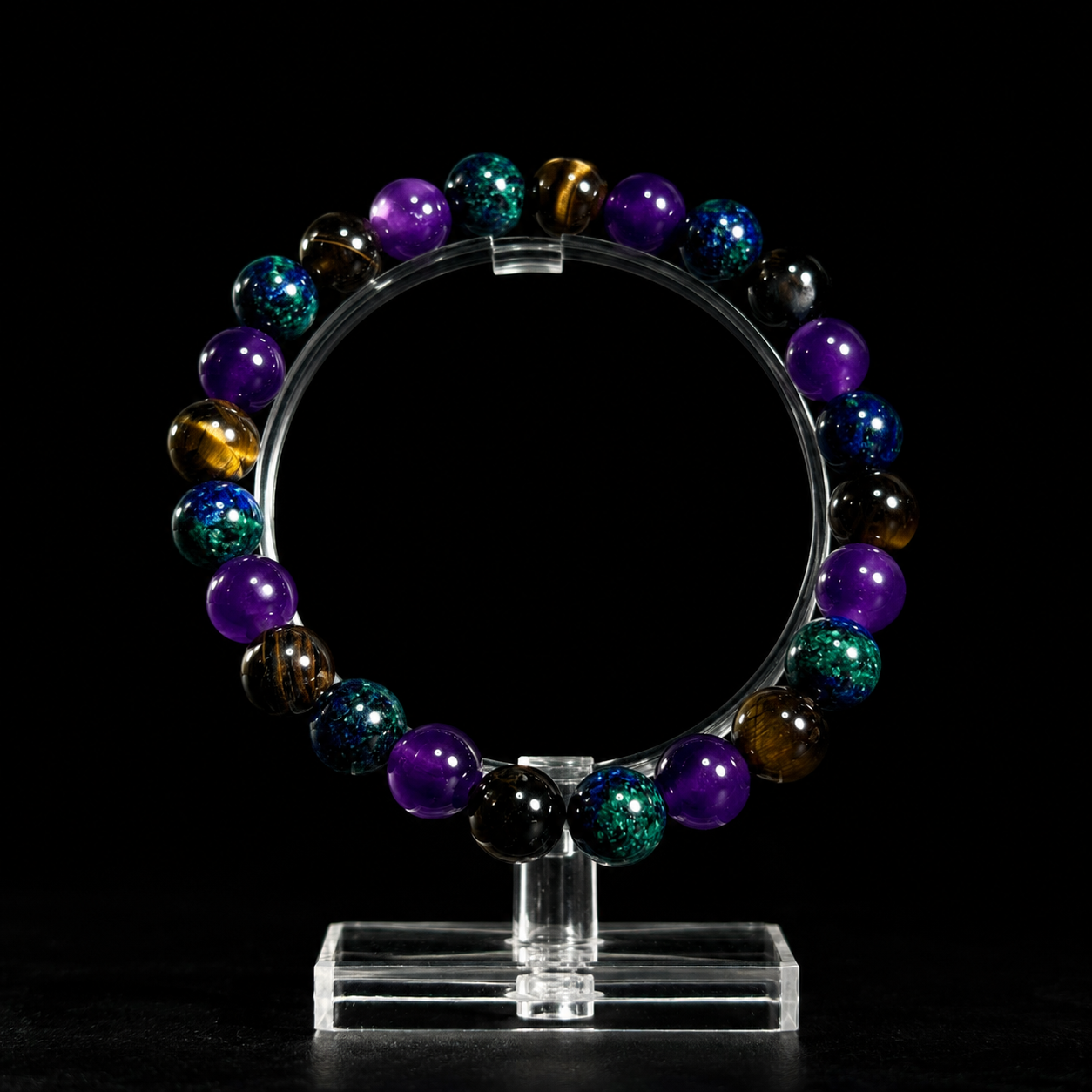 Amethyst wish-fulfilling natural tiger's eye bracelet