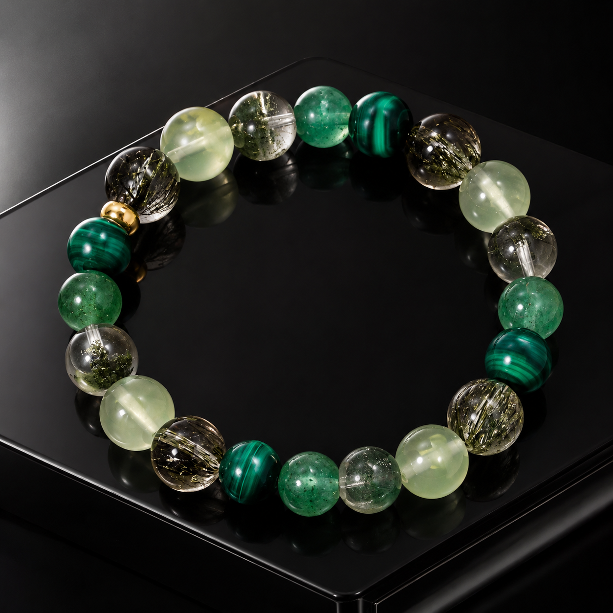 Auspicious Crystal Bead Single-Strand Bracelet for protection and safety