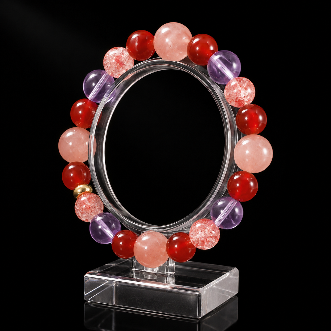 Auspicious Crystal Beads Single-Strand Bracelet for Health