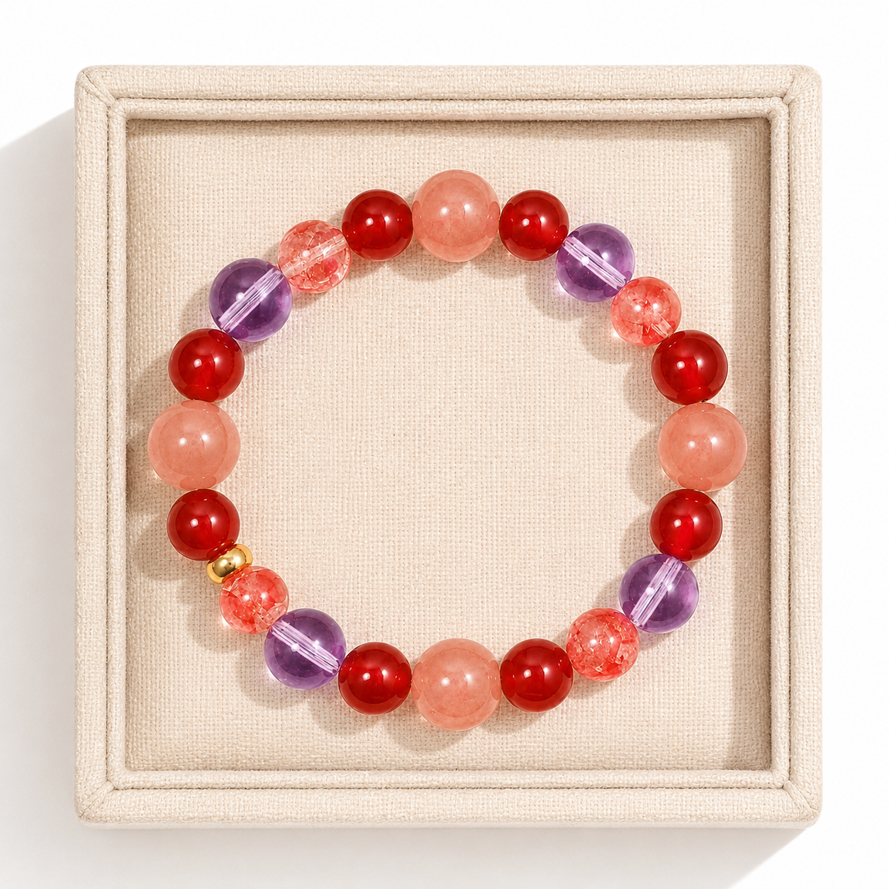 Auspicious Crystal Beads Single-Strand Bracelet for Health