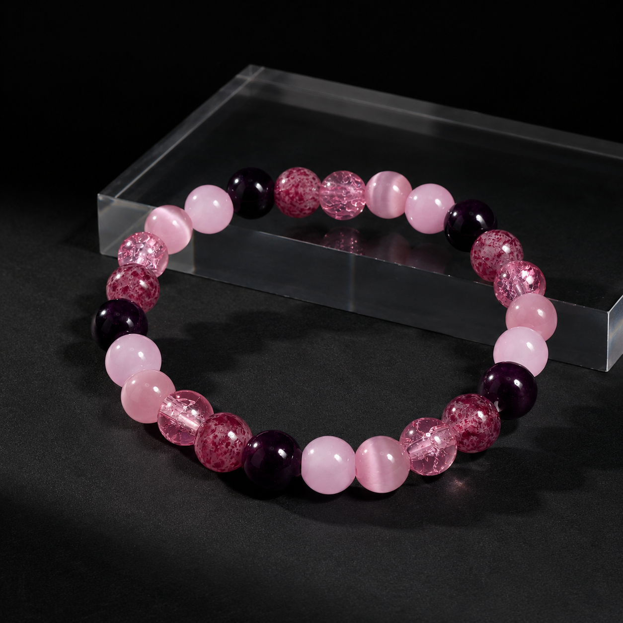 Nine different natural stone glass bracelets to protect your love.
