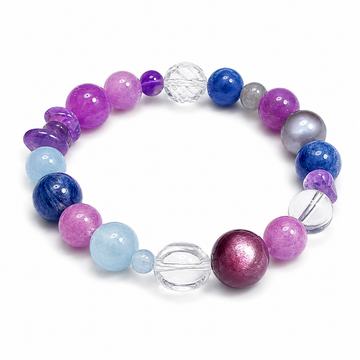 Blue amber nine-purple fire natural amethyst bracelet to protect love