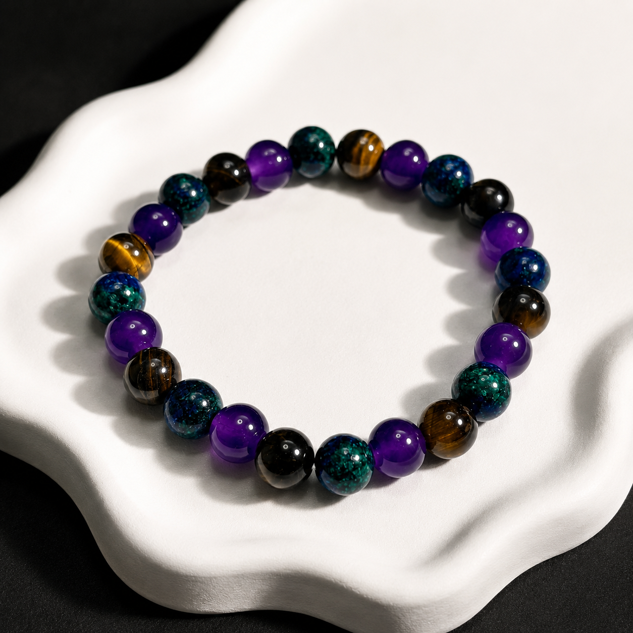 Amethyst wish-fulfilling natural tiger's eye bracelet