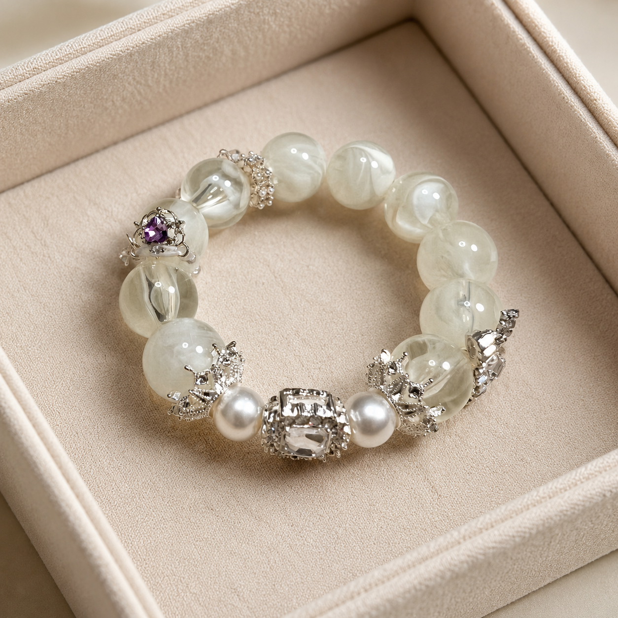 Snowflake Phantom White Crystal Wish-Fulfilling Bracelet - Exquisite and Stylish