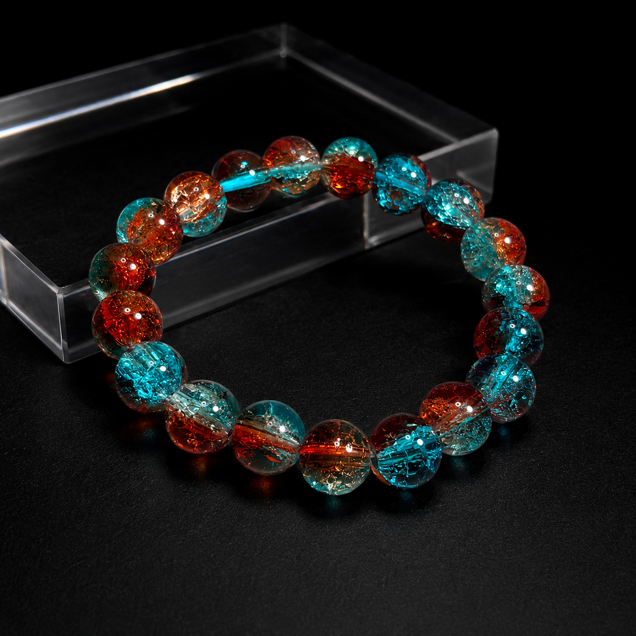 High-end beaded crystal bracelet with blue and yellow beads Sleep & Relaxation