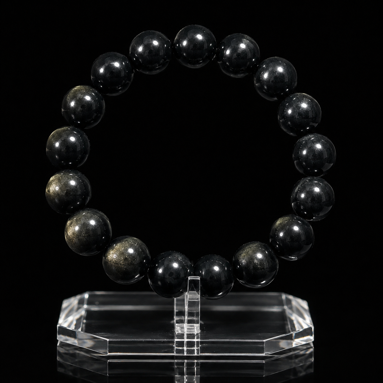 High-quality natural golden obsidian cat's eye obsidian bracelet for women Focus & Productivity