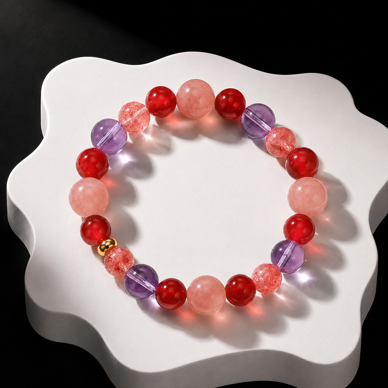 Auspicious Crystal Beads Single-Strand Bracelet for Health