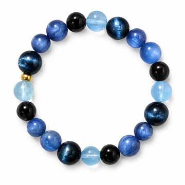 Auspicious Crystal Beads Single-Strand Bracelet for Health - Blue