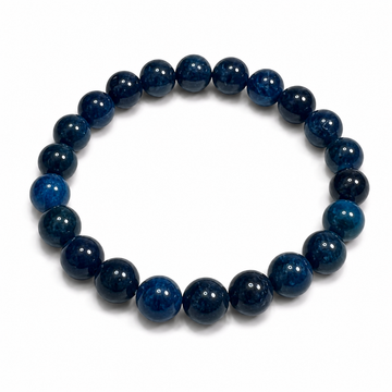 Strawberry crystal lapis lazuli bracelet with blue chrysotile for protection and safety