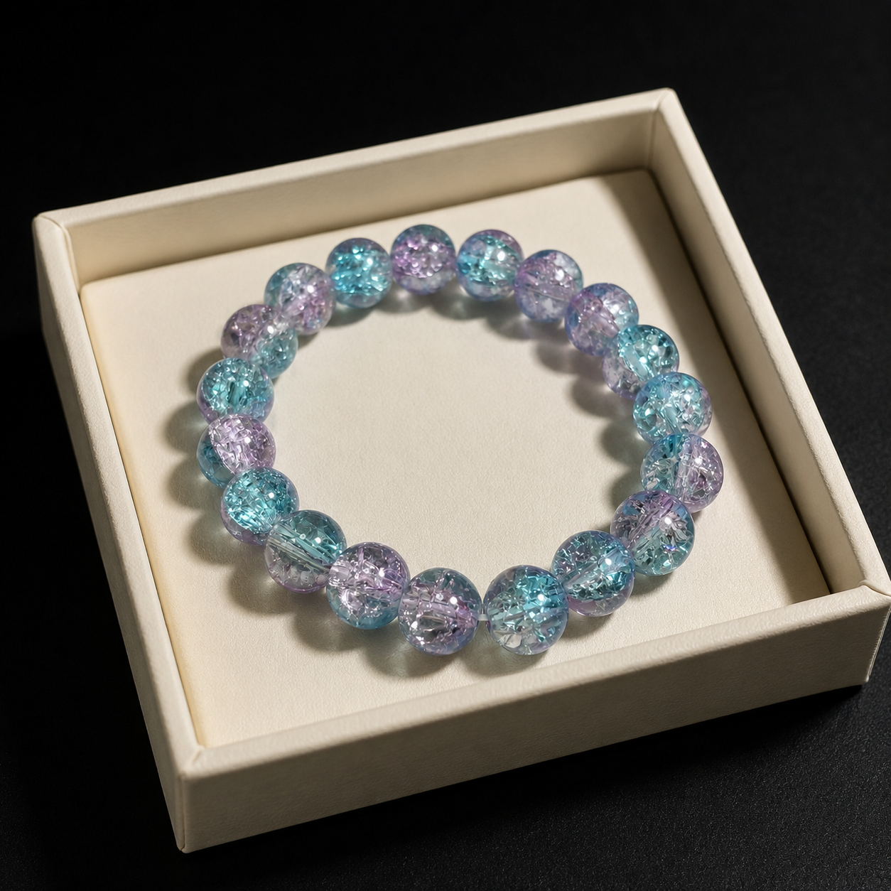 High-end beaded crystal bracelet, blue – a symbol of protecting love.