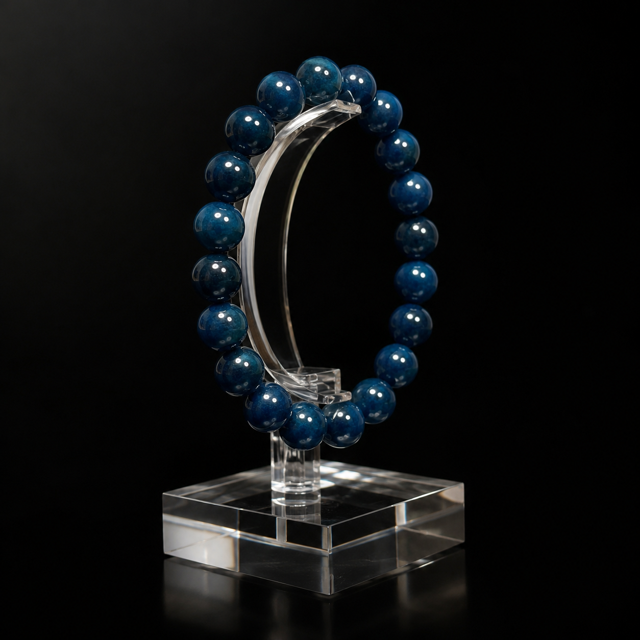 Strawberry crystal lapis lazuli bracelet with blue chrysotile for protection and safety