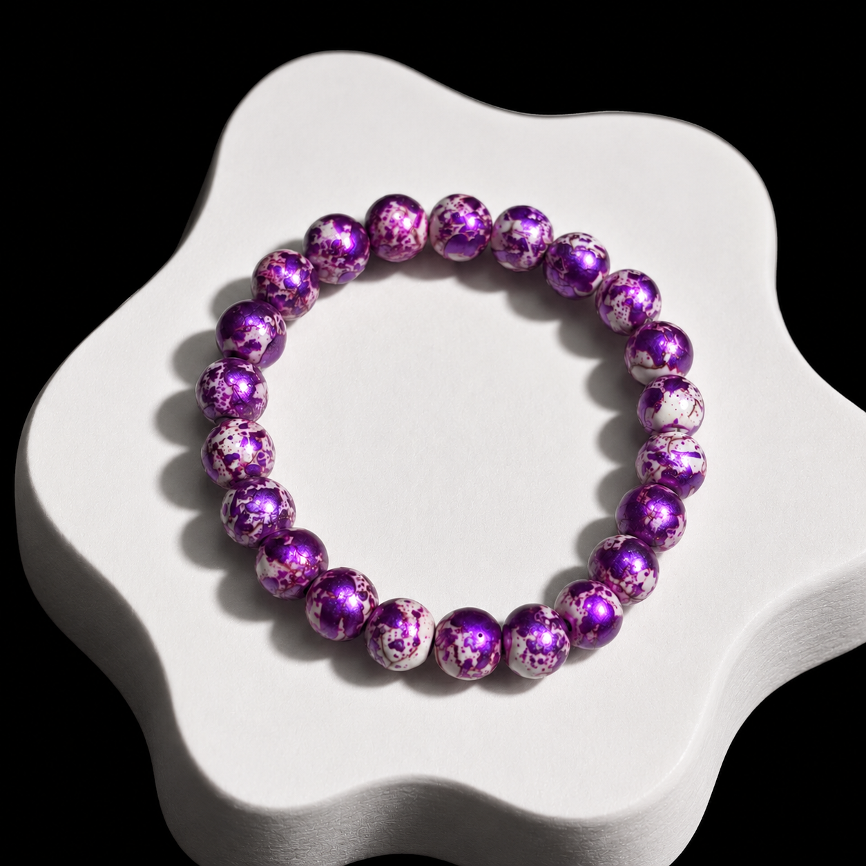 Rainbow Stone Spray Painted Glass Bracelet: Protecting Love