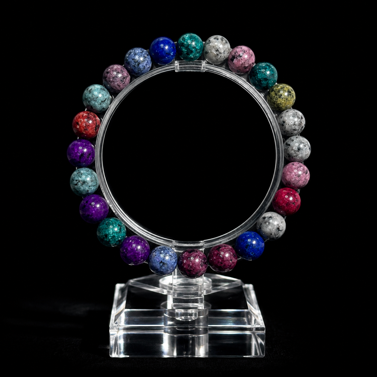 Vintage natural stone and crystal bracelets relieve stress