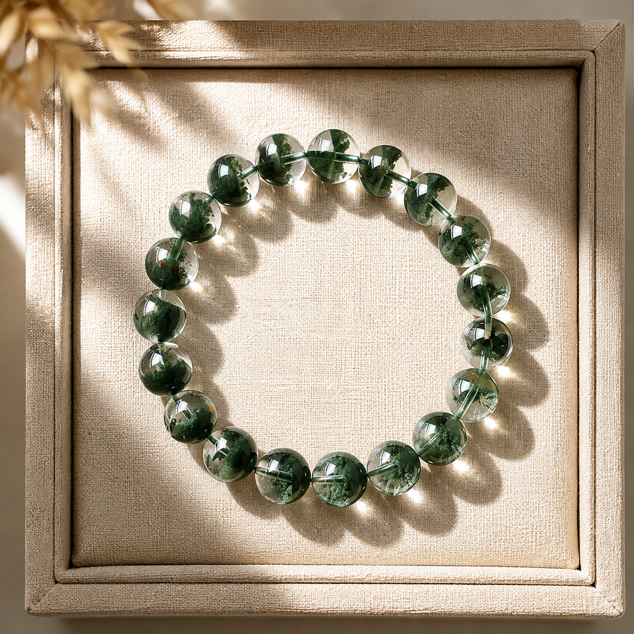 Brazilian natural green phantom quartz health bracelet