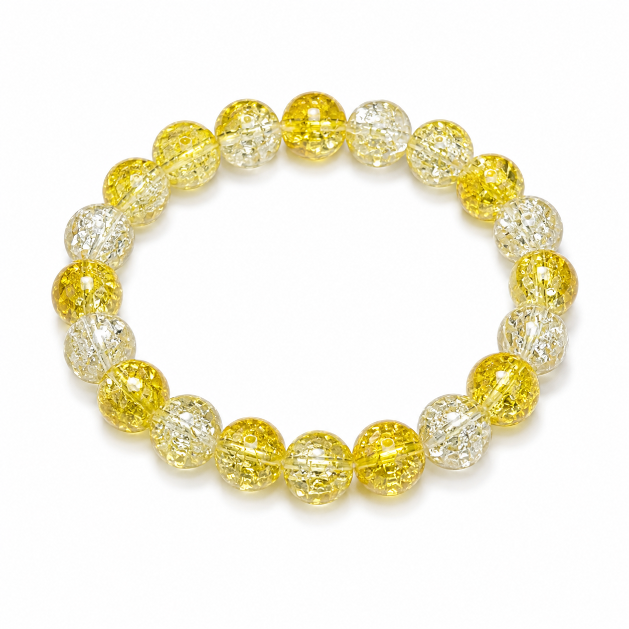 High-end yellow crystal bead bracelet for playing with and protecting love.