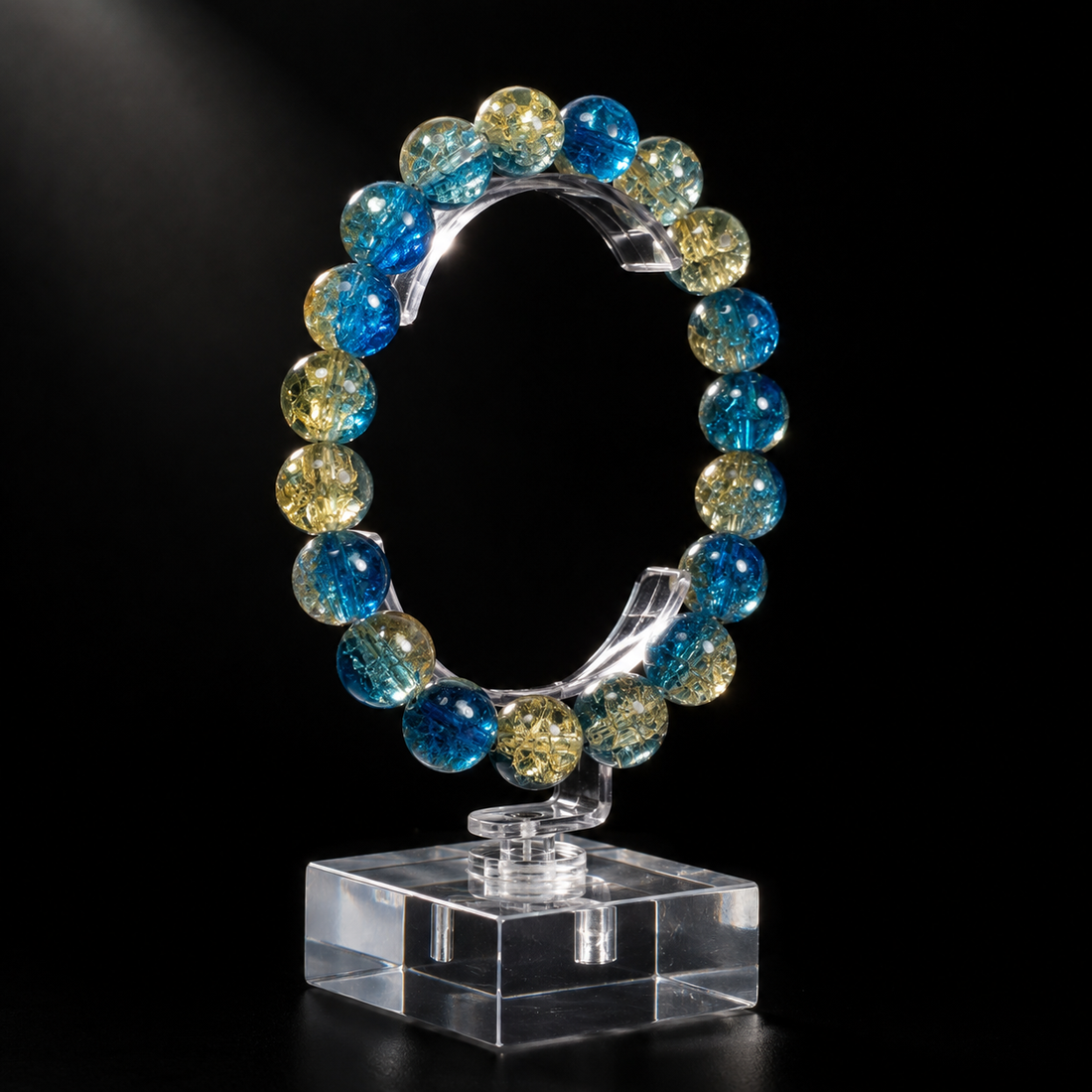 Dark blue crystal bead bracelet for protection and safety