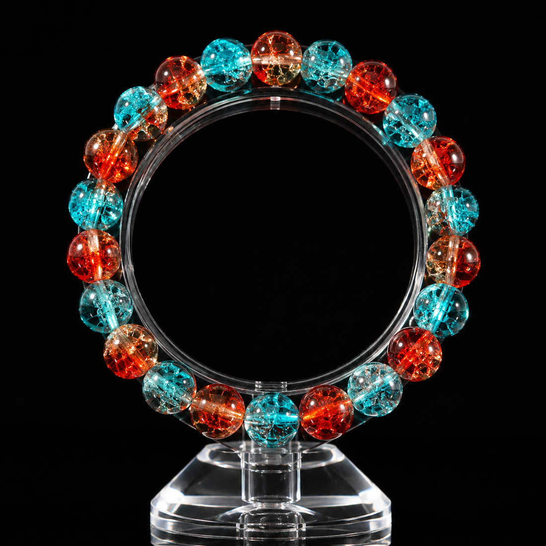 High-end beaded crystal bracelet with blue and yellow beads Sleep & Relaxation