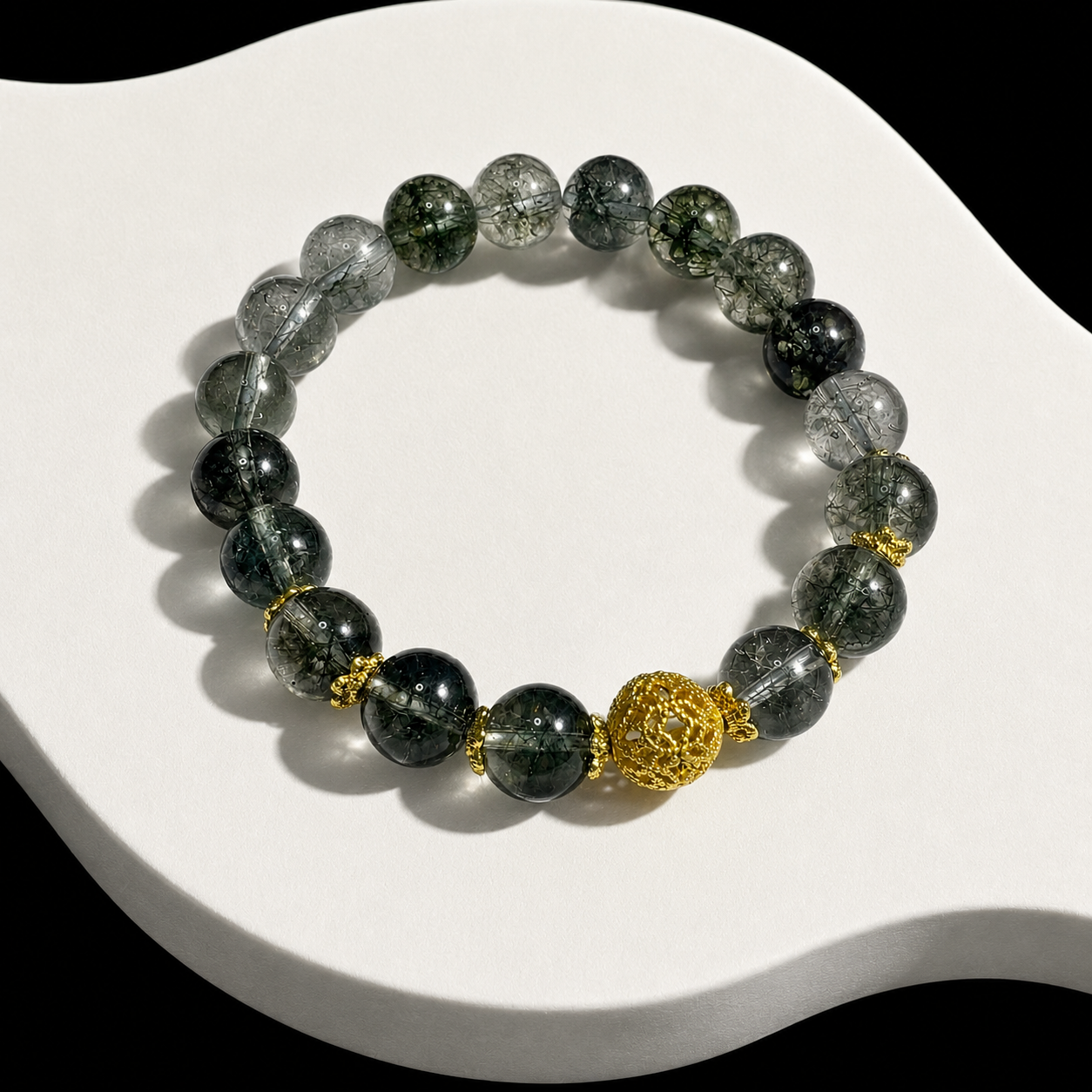 Natural malachite phantom quartz bracelet for health