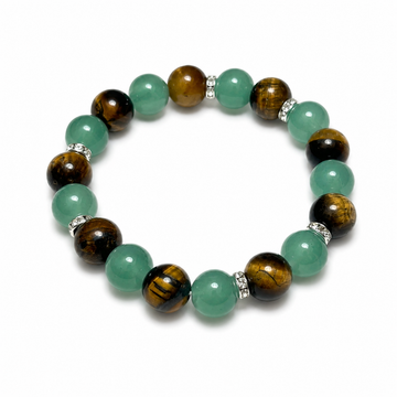 Vintage natural stone and crystal bracelet for protection and safety